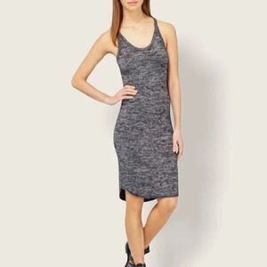 Aritzia Wilfred Free Yasmin Gray Spacedye Cut Out Back Bodycon Dress